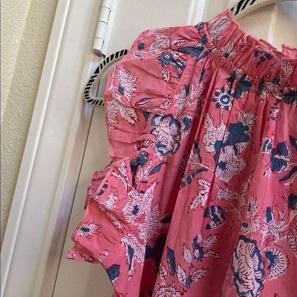 The Fox and the Mermaid Block Printed Calla Dress peony Women's Size Medium - Picture 3 of 8